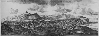 Het uitzicht op Edinburgh vanuit het noorden, uit 